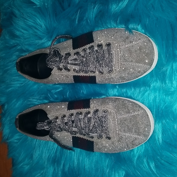 Gucci Bambi Web Silver Shoes